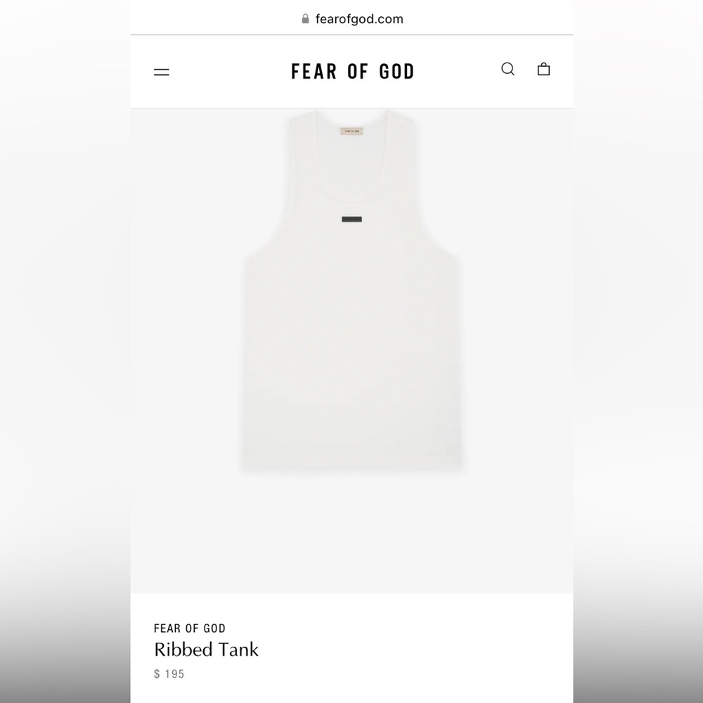 BLACK Fear of God Ribbed Tank Top